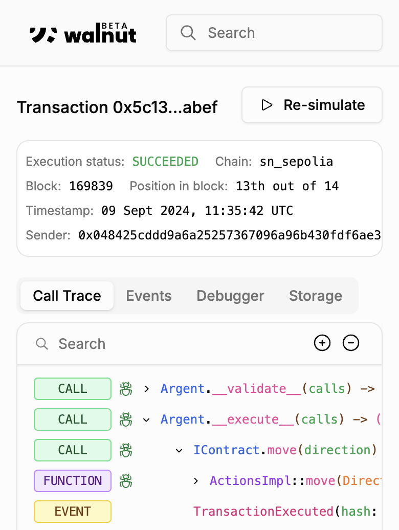 Walnut | Transaction Debugger & Simulator